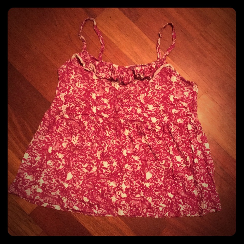 Torrid size 3 white & magenta lace print babydoll